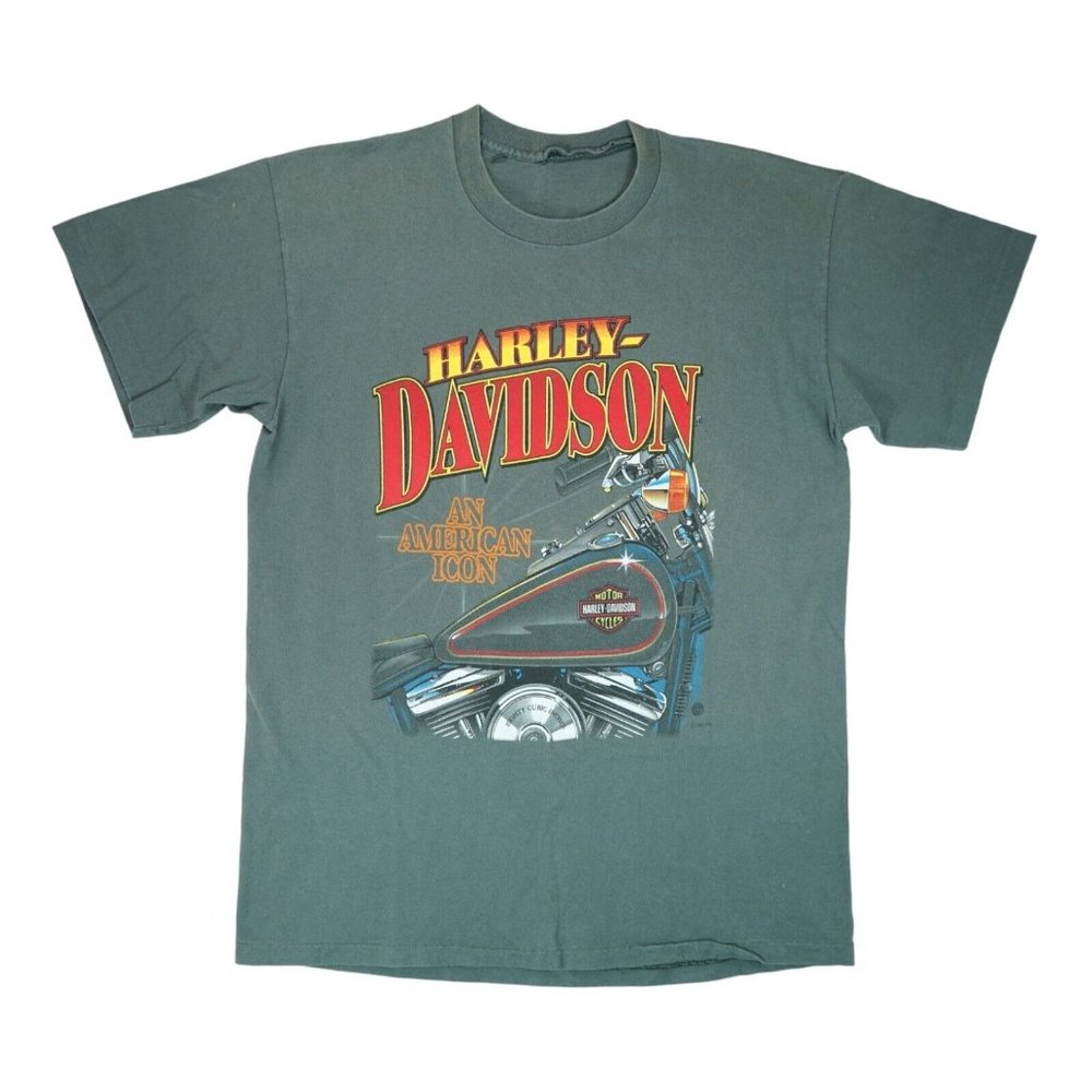 VTG 1995 Harley Davidson Men's XL Cotton "An American Icon" Motorcycle T-Shirt